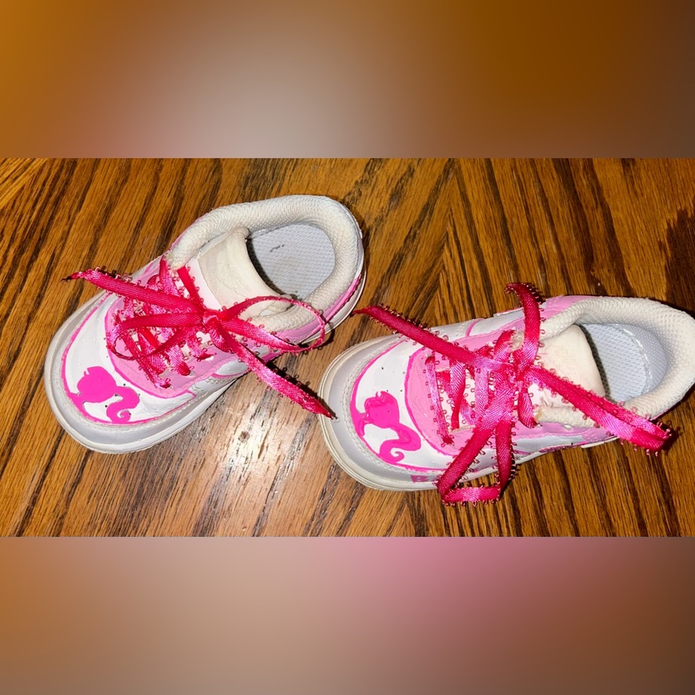 Custom Barbie toddler shoes